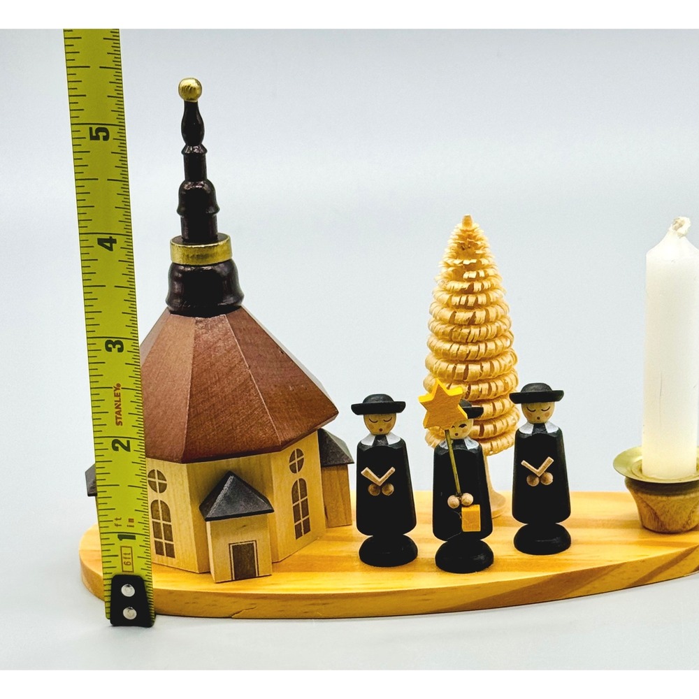 Seiffen Carolers Church Candle Holder Wood German Erzgebirge Zeidler Holzkunst - Picture 10 of 10